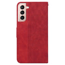 For Samsung Galaxy S21+ 5G Geometric Embossed Leather Phone Case(Red)