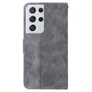 For Samsung Galaxy S21 Ultra 5G Geometric Embossed Leather Phone Case(Grey)