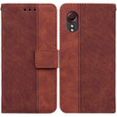 For Samsung Galaxy Xcover 5 Geometric Embossed Leather Phone Case(Brown)