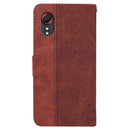 For Samsung Galaxy Xcover 5 Geometric Embossed Leather Phone Case(Brown)