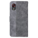 For Samsung Galaxy Xcover 5 Geometric Embossed Leather Phone Case(Grey)