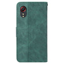 For Samsung Galaxy Xcover 5 Geometric Embossed Leather Phone Case(Green)