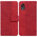 For Samsung Galaxy Xcover 5 Geometric Embossed Leather Phone Case(Red)