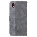 For Samsung Galaxy A01 Core Geometric Embossed Leather Phone Case(Grey)