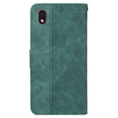 For Samsung Galaxy A01 Core Geometric Embossed Leather Phone Case(Green)