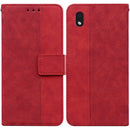 For Samsung Galaxy A01 Core Geometric Embossed Leather Phone Case(Red)