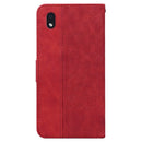 For Samsung Galaxy A01 Core Geometric Embossed Leather Phone Case(Red)