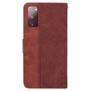 For Samsung Galaxy S20 FE 5G Geometric Embossed Leather Phone Case(Brown)