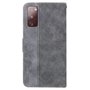 For Samsung Galaxy S20 FE 5G Geometric Embossed Leather Phone Case(Grey)