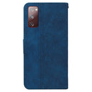 For Samsung Galaxy S20 FE 5G Geometric Embossed Leather Phone Case(Blue)