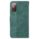 For Samsung Galaxy S20 FE 5G Geometric Embossed Leather Phone Case(Green)