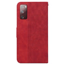 For Samsung Galaxy S20 FE 5G Geometric Embossed Leather Phone Case(Red)