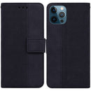 Geometric Embossed Leather Phone Case For iPhone 12 Pro Max(Black)