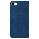 Geometric Embossed Leather Phone Case For iPhone SE 2022 / SE 2020 / 8 / 7(Blue)