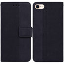 Geometric Embossed Leather Phone Case For iPhone SE 2022 / SE 2020 / 8 / 7(Black)