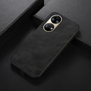 For Huawei P50 Cowhide Texture PU Phone Case(Black)