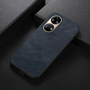 For Huawei P50 Cowhide Texture PU Phone Case(Blue)