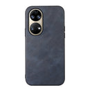 For Huawei P50 Cowhide Texture PU Phone Case(Blue)