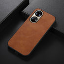 For Huawei P50 Cowhide Texture PU Phone Case(Brown)