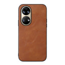 For Huawei P50 Cowhide Texture PU Phone Case(Brown)