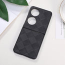 For Huawei P50 Pocket Weave Plaid PU Phone Case(Black)