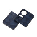 For Huawei P50 Pocket Weave Plaid PU Phone Case(Blue)