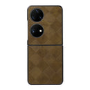 For Huawei P50 Pocket Weave Plaid PU Phone Case(Green)