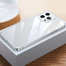 Metal Frame HD Transparent Phone Case For iPhone 13 Pro(Silver)