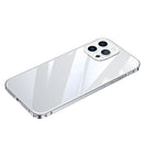Metal Frame HD Transparent Phone Case For iPhone 13 Pro(Silver)