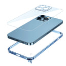 Metal Frame HD Transparent Phone Case For iPhone 13 Pro(Silver)