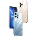Metal Frame HD Transparent Phone Case For iPhone 13 Pro(Silver)