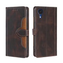 For Samsung Galaxy A03 Core Skin Feel Straw Hat Magnetic Buckle Leather Phone Case(Brown)