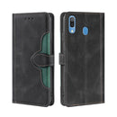 For Samsung Galaxy A30 JP Version Skin Feel Straw Hat Magnetic Buckle Leather Phone Case(Black)