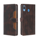 For Samsung Galaxy A30 JP Version Skin Feel Straw Hat Magnetic Buckle Leather Phone Case(Brown)