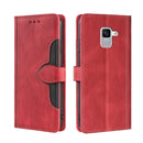 For Samsung Galaxy Feel 2 JP Version Skin Feel Straw Hat Magnetic Buckle Leather Phone Case(Red)