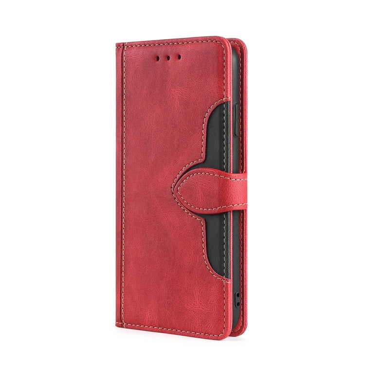 For Samsung Galaxy Feel 2 JP Version Skin Feel Straw Hat Magnetic Buckle Leather Phone Case(Red)