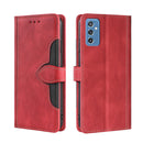 For Samsung Galaxy M52 5G Skin Feel Straw Hat Magnetic Buckle Leather Phone Case(Red)