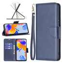 For Xiaomi Redmi Note 11 Pro International Version Lambskin Texture Pure Color Horizontal Flip Leather Phone Case(Blue)