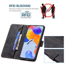 For Xiaomi Redmi Note 11 Pro International Version Magnetic Clasp RFID Blocking Anti-Theft Leather Case(Black)