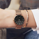 OLEVS 5190 Women Waterproof Ultra-thin Small Dial Quartz Watch(Rose Gold + Black)