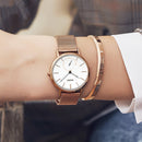 OLEVS 5190 Women Waterproof Ultra-thin Small Dial Quartz Watch(Rose Gold + White)