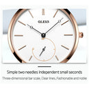 OLEVS 5190 Women Waterproof Ultra-thin Small Dial Quartz Watch(Rose Gold + White)