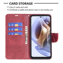For Motorola Moto G31 / G41 Side Fingerprint Retro Lambskin Texture Leather Phone Case(Red)