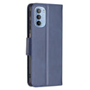 For Motorola Moto G31 / G41 Side Fingerprint Retro Lambskin Texture Leather Phone Case(Blue)