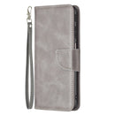 For Motorola Moto G31 / G41 Side Fingerprint Retro Lambskin Texture Leather Phone Case(Grey)
