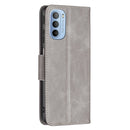 For Motorola Moto G31 / G41 Side Fingerprint Retro Lambskin Texture Leather Phone Case(Grey)