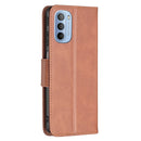 For Motorola Moto G31 / G41 Side Fingerprint Retro Lambskin Texture Leather Phone Case(Brown)
