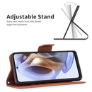 For Motorola Moto G31 / G41 Side Fingerprint Retro Lambskin Texture Leather Phone Case(Brown)
