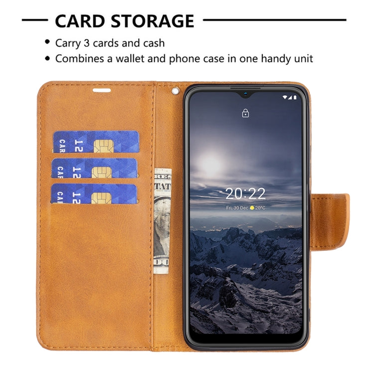 For Nokia G21 / G11 Retro Lambskin Texture Leather Phone Case(Yellow)