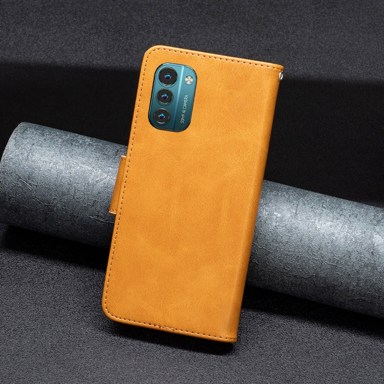 For Nokia G21 / G11 Retro Lambskin Texture Leather Phone Case(Yellow)